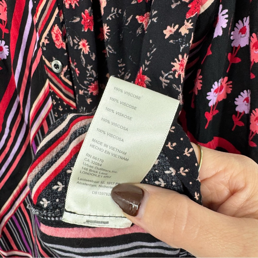 Free People Hazel Patchwork Button Down Blouse - image 5